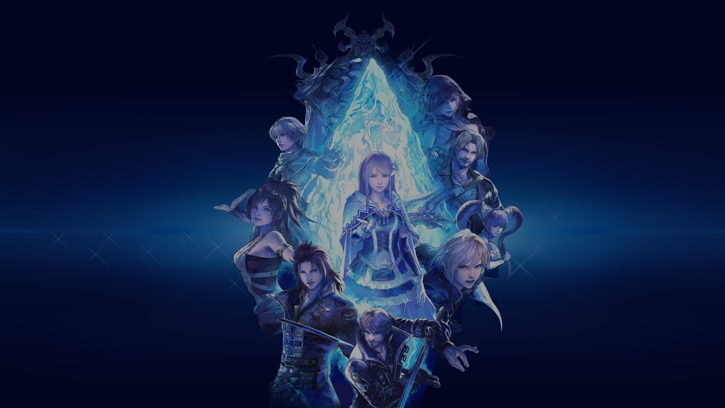 Rain and Lasswell overlooking an HD-2D landscape in Final Fantasy Resonance